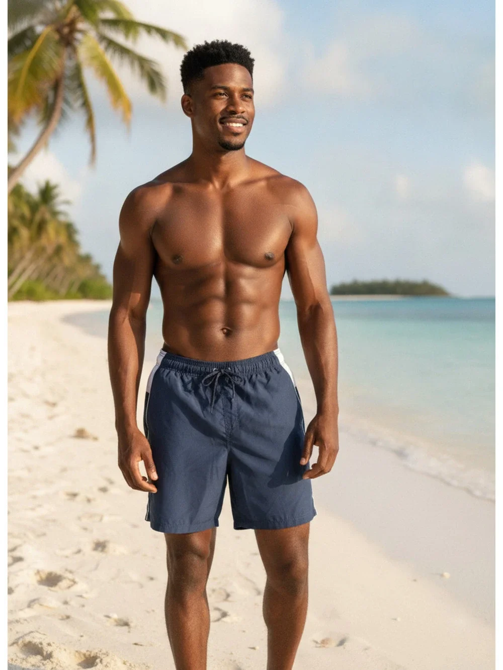 US Apparel swim trunks men’s 3x blue and white